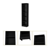 Home Square Engineered Wood Slim Bookcase in Black Finish - Set of 2 ...