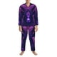 thumbnail image 3 of Balery Purple Starry Sky Antelope Pijama para Hombre de Dos Piezas con Manga Larga, Conjunto de Dormir y Descanso Suave con Bolsillos-XX-Large, 3 of 7