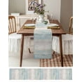 thumbnail image 6 of Hokiten Table Runners 36 Inches Long Dress Scarves, Blue Beige Farmhouse Farmhouse Kitchen/Dining Table Runner, Short Coffee Tablerunners, Vintage Wooden Striped 13x36 Inch, 6 of 7