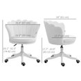 thumbnail image 3 of HOMCOM Mid Back Berber Fleece Office Chair w/ Swivel Wheels, White, 3 of 10