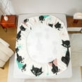 thumbnail image 4 of Manfei Kawaii Black Cat Twin Sheet Sets, Cartoon Cute Animal Twin Fitted Sheet, Chic Abstract Ombre Flat Sheet, Lightweight Room Decor, 3-Piece, 4 of 6