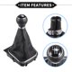 thumbnail image 4 of 1 Set Shift Knob with Boot Cover Compatible for VW Golf 6 MK5 2005-2014 Faux Leather Black White 5 Speed, 4 of 6