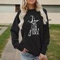 thumbnail image 2 of Arlun Yes I Can Drive A Stick Sweatshirts For Women Halloween Witch Printed Pullover Sweatshirts Plus Size Crew Neck Long Sleeve Loose Comfy Hoodless Tops Black XXL, 2 of 4