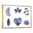 thumbnail image 3 of Designart 'Abstract Set Of Plant Leaves Blue' Traditional Framed Canvas Wall Art Print, 3 of 5