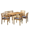 thumbnail image 6 of Noble House Casa 7 Piece Wooden Patio Dining Set in Teak and Gray, 6 of 6