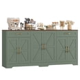 thumbnail image 3 of Homfa 6-Doors Farmhouse Sideboard with 2-Drawers, 70.8" W Buffet Cabinet with Adjustable Shelves for Kitchen Dining Room, Green, 3 of 7