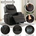 thumbnail image 4 of Power Recliner Chair with Heat and Massage for Adults Home Theater Seating with LED Lights Cup Holders Usb Port Recliner Sofa for Living Room, 4 of 8