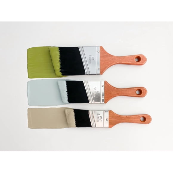 Chalk Style Paint Brush - Short-Handle Brush with Synthetic Angled Bristles for Smooth Furniture Pa