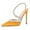 Yellow, variant on YDN Women Rhinestone Pointed Toe Slip On Pumps Pearls Studded Stiletto High Heel Shoes Wedding Event Dress Size 7 Orange