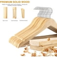 thumbnail image 4 of Wooden Hangers 30 Pack - Durable Non Slip Coat Hangers Heavy Duty- Natural Solid Wood Hangers - Clothes Hangers with Chrome Swivel Hooks - Great for Jacket, Dress, Suit Hangers, Home-It, 4 of 8