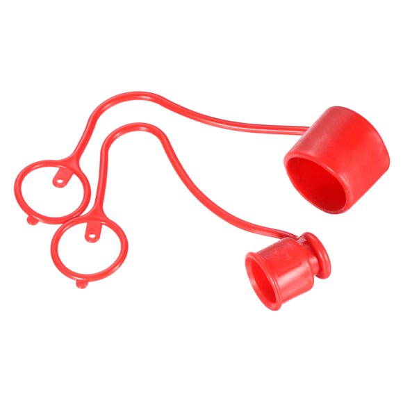 Unique Bargains 1x3/2' ID PVC Flat Face Hydraulic Quick Coupling Dust Cap and Plug Kit, Red 2Set