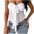 thumbnail image 1 of Lace Top Mesh Stitching Through Irregular Waist Waist Blouse Woman, 1 of 4