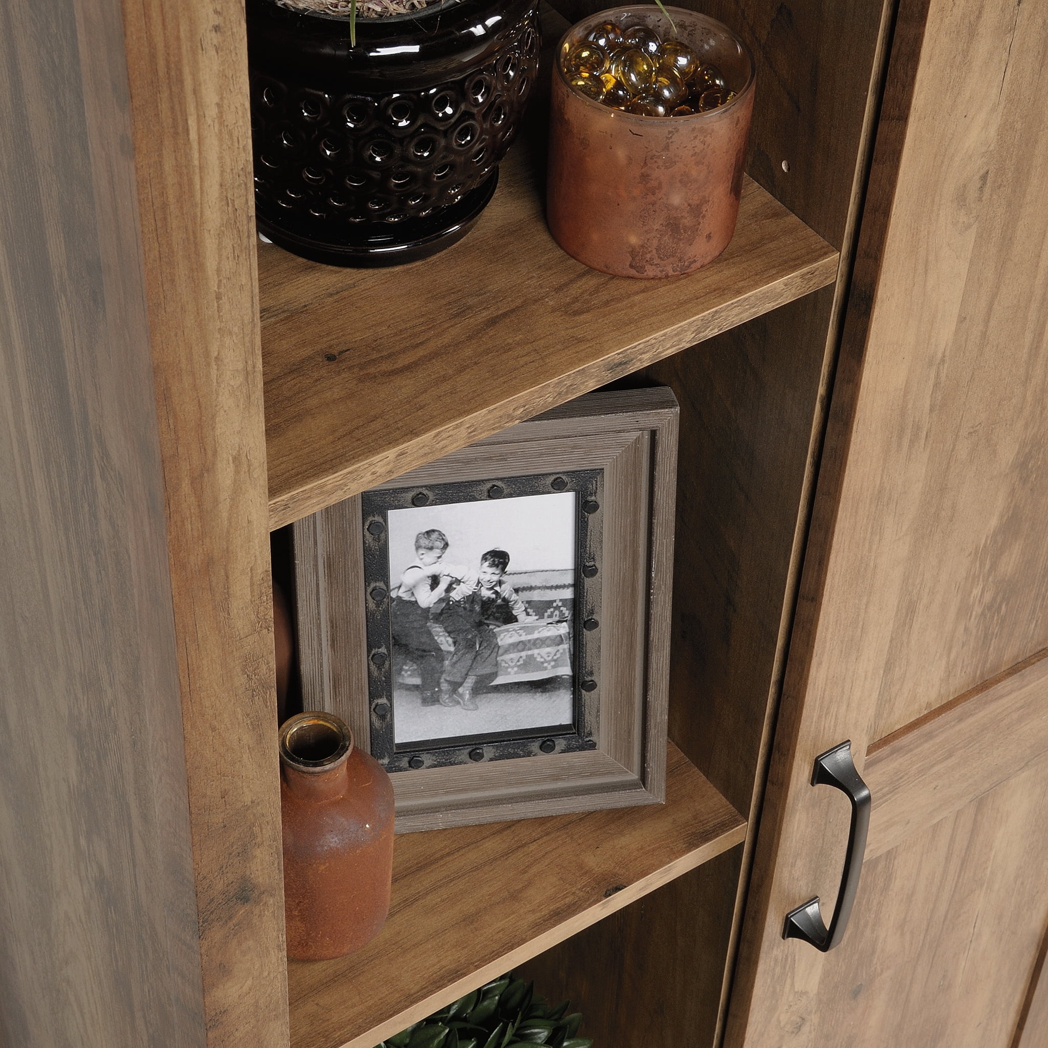 Colton 4 - Shelf Storage Cabinet Sand & Stable Finish: Rural Pine