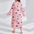 thumbnail image 4 of Women Long Sleeve Print Sleepdress Shoulder Drop Oversize Casual Long Sleepwear Dress, 4 of 4
