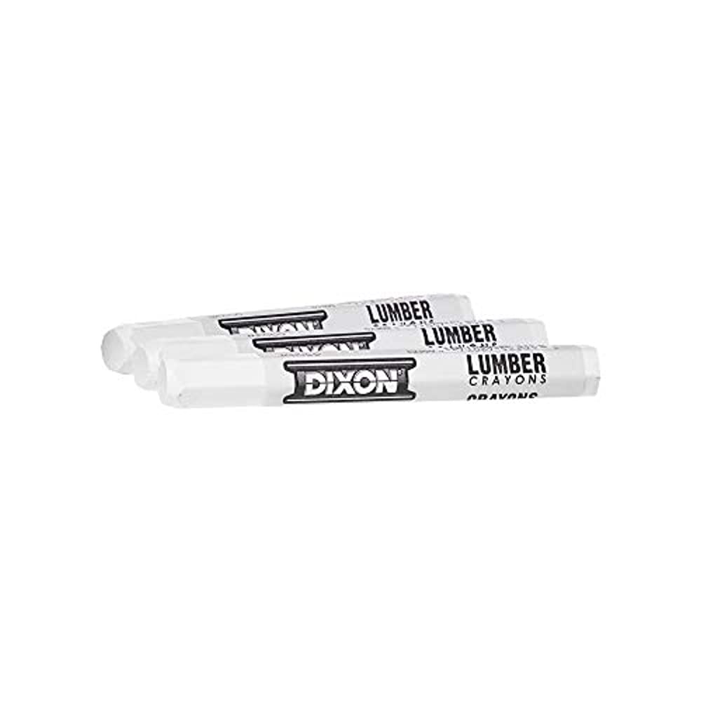 2 Pack of 12 Dixon Industrial Lumber Marking Crayons White 4.5 x 1/2 Hex