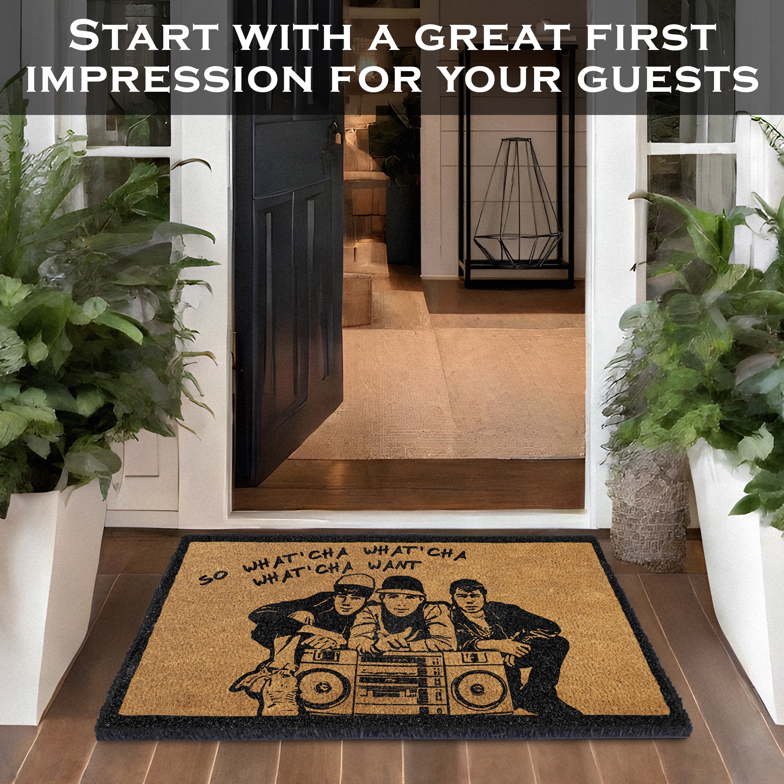 MAINEVENT What’cha Want Doormat 30x17 Inch, Funny Outdoor Welcome Mat for Outside