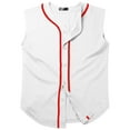 thumbnail image 2 of Ma Croix Mens Sleeveless Button Down Baseball Jersey Hip Hop T Shirts, 2 of 7