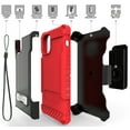 thumbnail image 6 of Case with Clip for iPhone 11 Pro Max, Red Tri-Shield [Military Grade] Rugged Cover with Metal Kickstand [Includes Wrist Strap Lanyard + Belt Hip Holster] for Apple iPhone 11 Pro Max (2019, 6.5" Model), 6 of 10