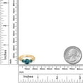 thumbnail image 3 of Gem Stone King 18K Yellow Gold Plated Silver London Blue Topaz and White Moissanite Engagement Ring for Women (2.44 Cttw, Gemstone November Birthstone, Round 7MM and 4MM, Size 6), 3 of 3