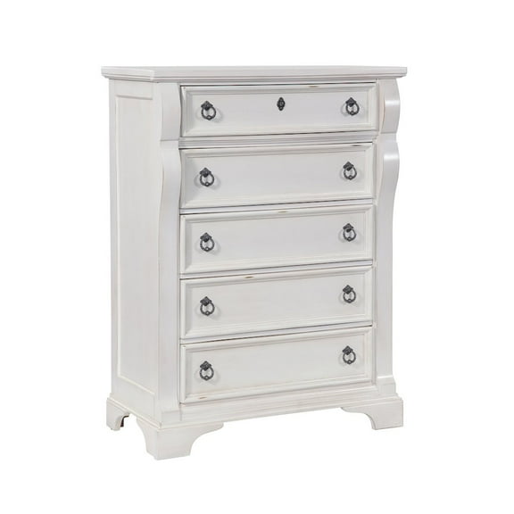 American Woodcrafters Heirloom 5-Drawer Chest - Antique White