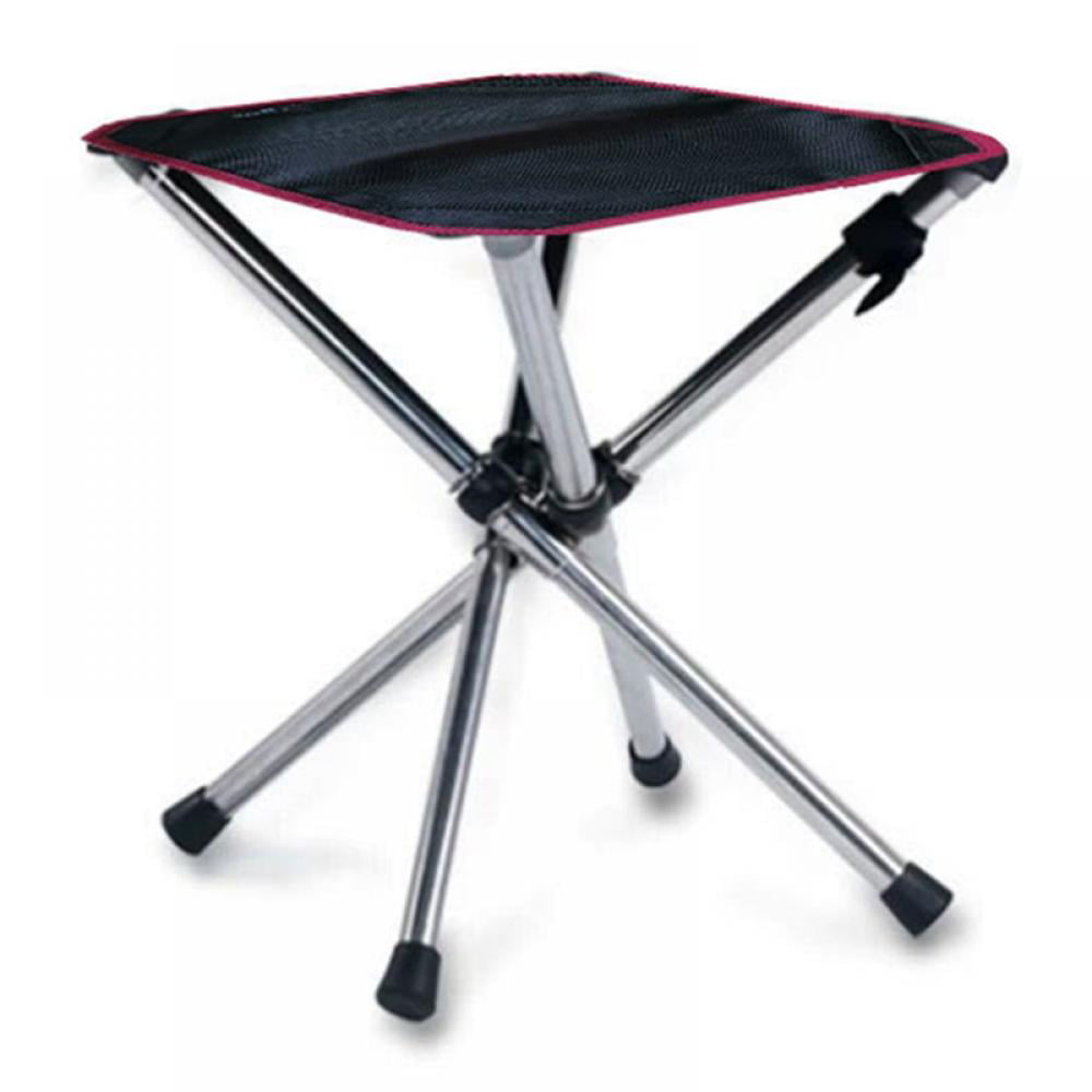 Stainless Steel Telescopic Folding Chair Camping Fishing Stool 4 Legs Outdoor QN 