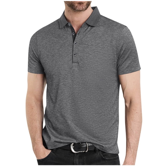 pstuiky Camisas casuales de manga corta para hombre, Blusa informal de cuello redondo y manga corta con bolsillos y colores contrastantes para hombre camisas casuales para hombre m