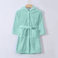 thumbnail image 1 of TIMIFIS Ear Hooded Bathrobe for Toddler Fleece Button Down Solid Color Robes with Pockets Soft Loungewear Pajama Robe Warm Comfy Sleepwear Kids Fall Winter Nightwear, for 3-8T, 1 of 4