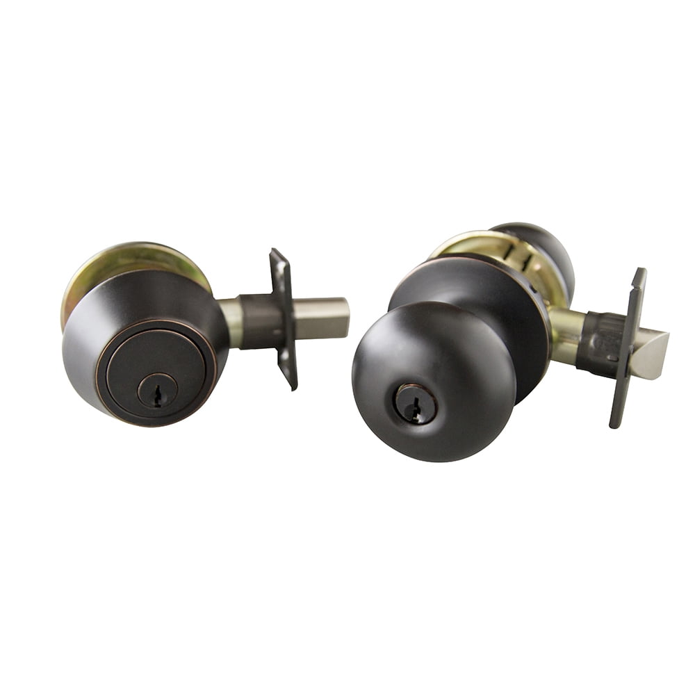 Design House 727396 Canton 6Way Universal Entry Door Knob and Deadbolt Combo, Oil Rubbed Bronze