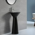 thumbnail image 4 of Fine Fixtures Pyramid Pedestal, Elegant One Piece Pedestal Sink, Center Faucet Hole, Vitreous China, Black, 4 of 10