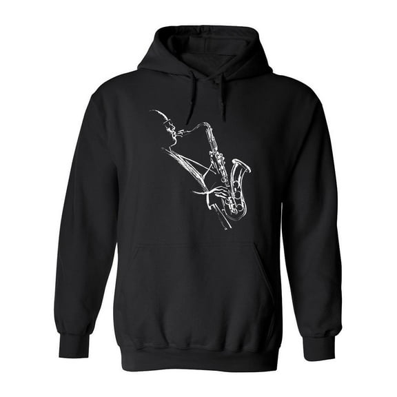Saxophonist. Hoodie Men -Image by Shutterstock, Male Small