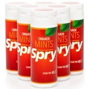 Spry Sugar-Free Xylitol Mints for Oral Health,Gluten-Free, Bad Breath, Cinnamon, 45 Count 6 Pack