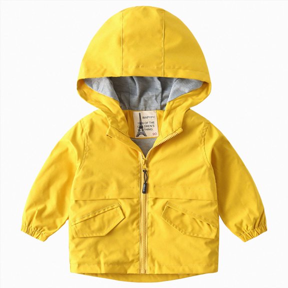 Gvdentm Toddler Boys Windbreaker Casual Outerwear Kids Lightweight Zip Hooded Jacket Boys Waterproof Cute Coat