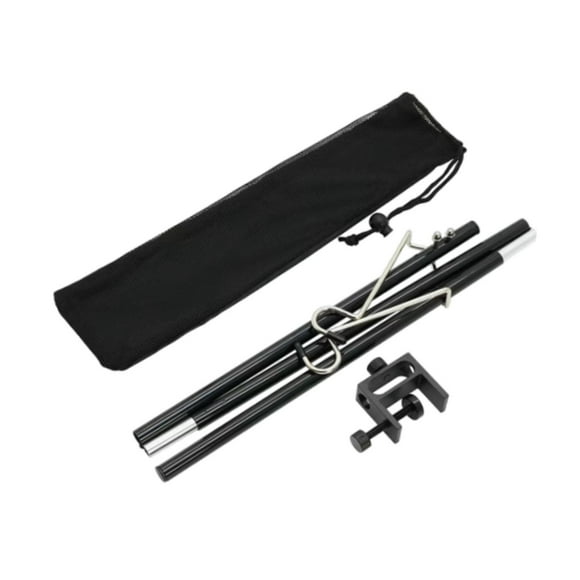 Soporte para linterna de camping, fácil montaje, ligero, con gancho, lámpara multifuncional. Negro