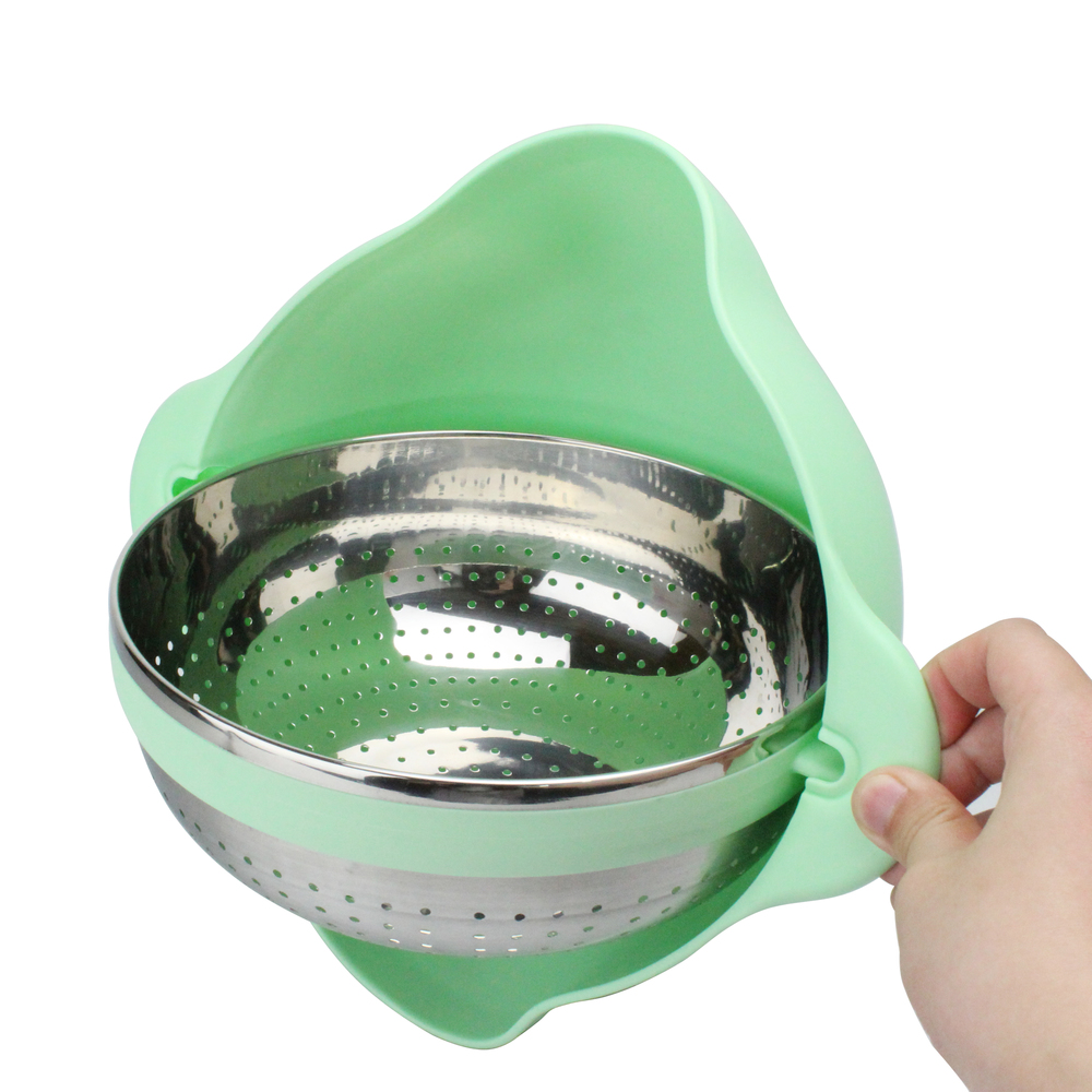 Colander Stainless Steel Collapsible Selfdraining Strainer And Washing