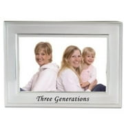 Brushed Metal 4x6 Three Generations Picture Frame - Sentiments Collection