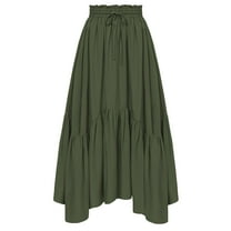 Drses‌‌ ‌Women's Renaissance Maxi Skirt - Elastic High Waist Flowy A-Line Long Skirt