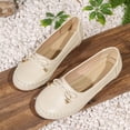 thumbnail image 4 of WHLBF Womens Shoes Round Toe Casual Plus Size Loafers Solid Color Bow Closed Toe Flat Soft Sole Size 7, 4 of 9