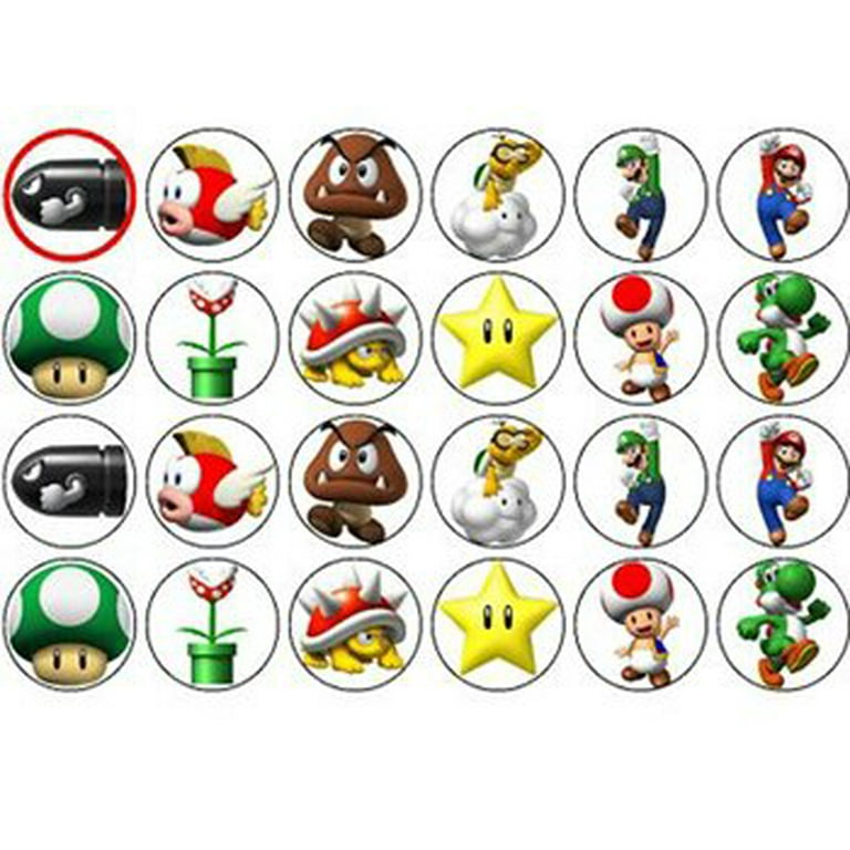 24 Super Mario Cupcake Toppers ABPID05360 - Walmart.com
