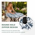 thumbnail image 4 of Round Outdoor Tablecloth with Umbrella Hole and Zipper, Navy Blue Palm Tree Tablecloth with Elastic Waterproof, Coastal Trees Summer Tropical Botanical Patio Table Covers for 31" - 35" Pool Tables, 4 of 9