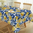thumbnail image 2 of Summer Tablecloth 60" x 84" Rectangle, Lemon Leaves Table Cloths Spill-Proof Stain Resistant Wrinkle Free Table Cover for Dining, Party, Picnic, 2 of 7
