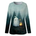 thumbnail image 4 of Dyegold Halloween T Shirt Ladies Womens 3/4 Length Sleeve Tops Women Shirts Y2K Clothes Plus Size ​Loose Fit Blouses ​Women's Winter Tops ​Online Shopping, 4 of 5