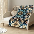 thumbnail image 2 of nygtbtfer Blanket Light Gold and Teal Snowflakes Throw Blanket for Couch Vintage Christmas Warm Cozy Lightweight Blanket Home Decor for Bed Couch Chair Living Room for Adults and Children, 2 of 6