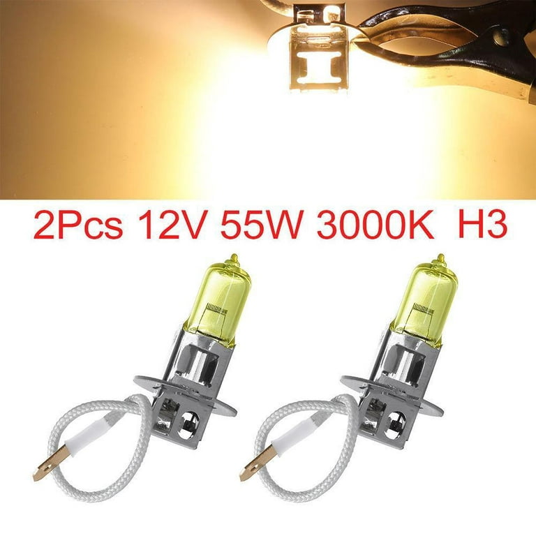 12V 55W H3 Bright Yellow Halogen Fog Light Bulbs Car Headlight DRL Driving  Y5X7 