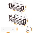 thumbnail image 5 of Shower Shelf, LUXEAR 2 Pack Adhesive Bathroom Shower Caddy Storage Basket Wall Mounted Organizer for Shampoo, Conditioner, No Drilling Shower Rack for Kitchen & Bathroom, Bronze, 5 of 8
