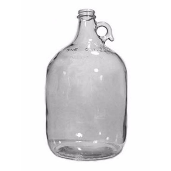 1 Gallon Clear Glass Growler Jars with Black Plastic Lids [case of 4 ]