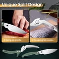 thumbnail image 3 of （Green）Detachable Poultry Scissors, Shark Tooth Kitchen Scissors, Professional Multi-Function Kitchen Scissors for Cutting Bones, Meat, Poultry, Vegetables and Seafood,MU, 3 of 5