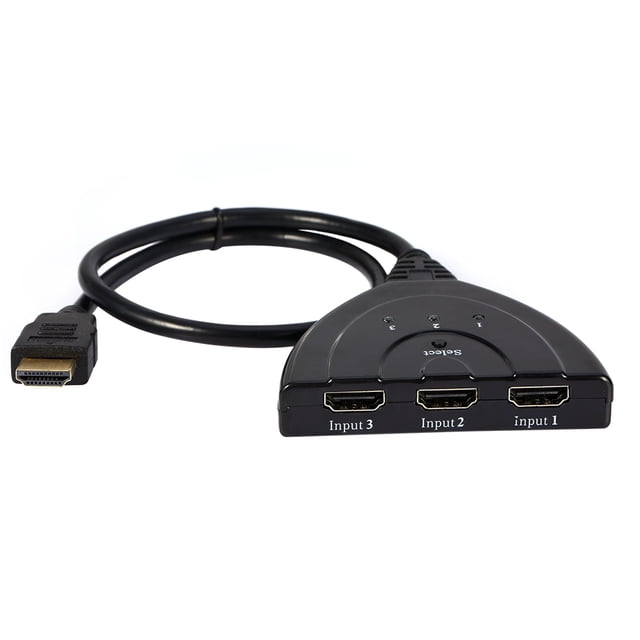 Adaptador de puerto HDMI con interruptor automático, 3 puertos, color negro, muy recomendable