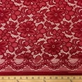 thumbnail image 2 of Stretch French Lace Embroidered Floral Florence 58" Wide Fabric (Burgundy), 2 of 4