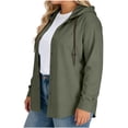 thumbnail image 4 of Craaazy Oversize Button Down Shirt for Women Casual Solid Color Loose Long Sleeve Drawstring Hooded Daily Clothes Gifts, 4 of 7