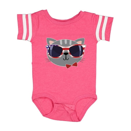 

Inktastic 4th of July Girl Outfit Patriotic Cat Gift Baby Boy or Baby Girl Bodysuit